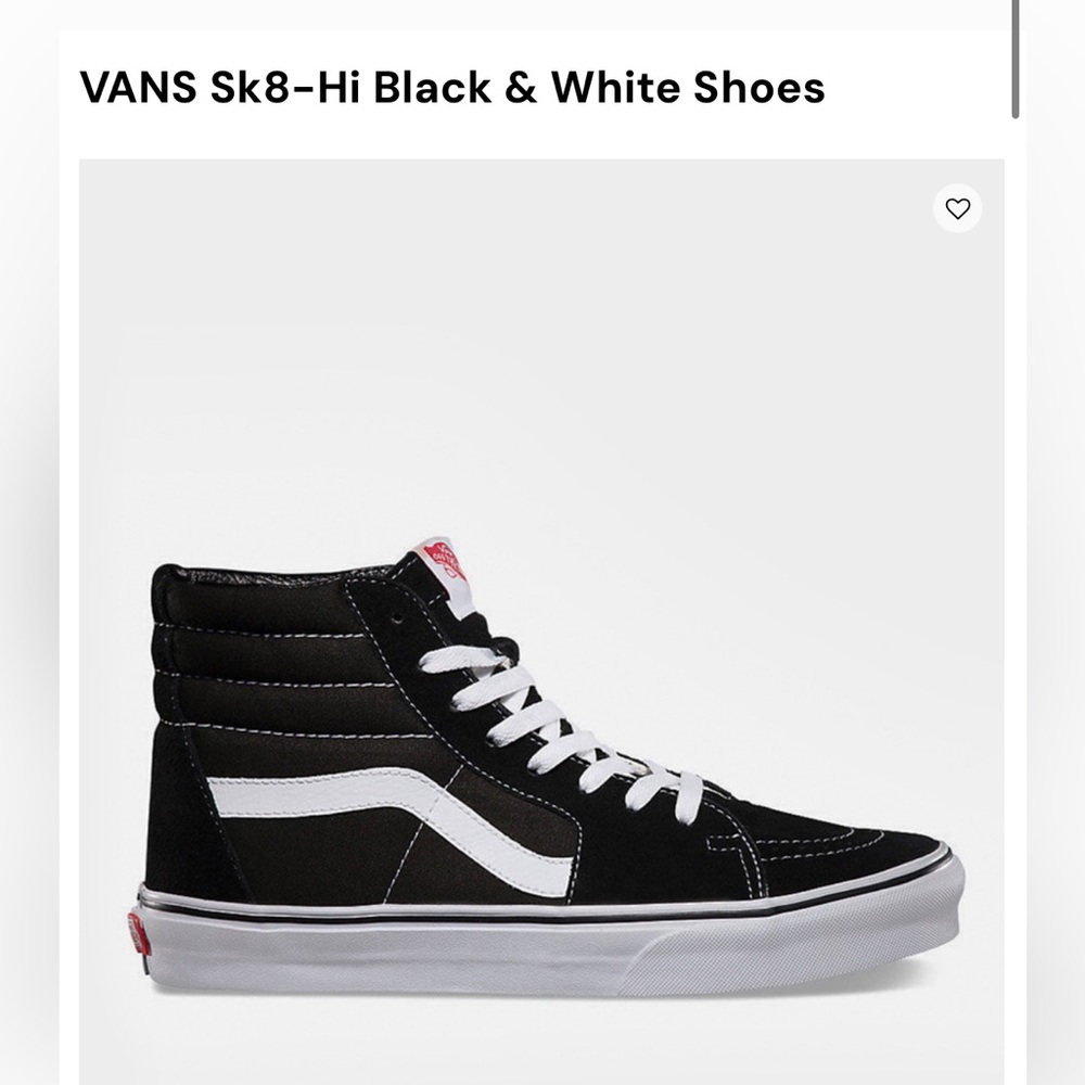 VANS Sk8-Hi Black & White Shoes